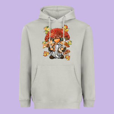 Mushroom Gnome Heavyweight Hoodie Designed By Barkaloodesign