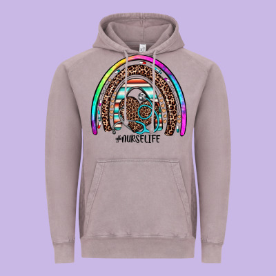 Nurse Life Rainbow Vintage Hoodie Designed By Jahusdesignshop