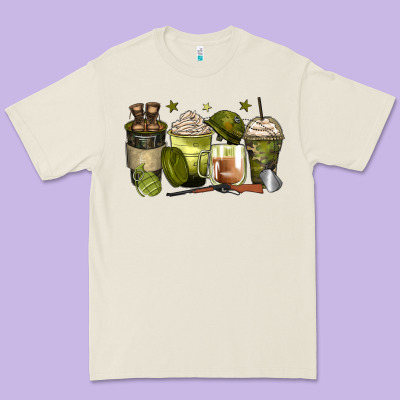 Army Coffee Cups Premium Tee Designed By Zillion Design Studio