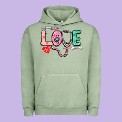 Love Nursing Urban Hoodie Designed By Cowgirlartshop