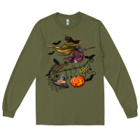 Army Green Witch Long Sleeve Tee - NancyCooperArtShop
