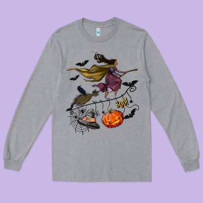 Witch Long Sleeve Tee Designed By Nancycooperartshop