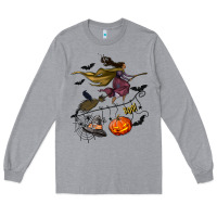 Heather Grey Witch Long Sleeve Tee - NancyCooperArtShop