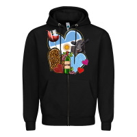 Black Argentina hearts Zipper Hoodie - NancyCooperArtShop