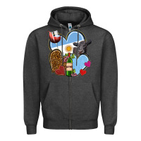Charcoal Heather Argentina hearts Zipper Hoodie - NancyCooperArtShop