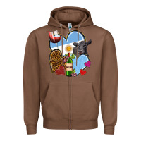 Chestnut Argentina hearts Zipper Hoodie - NancyCooperArtShop