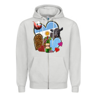 Dove Grey Argentina hearts Zipper Hoodie - NancyCooperArtShop