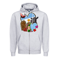 Heather Grey Argentina hearts Zipper Hoodie - NancyCooperArtShop