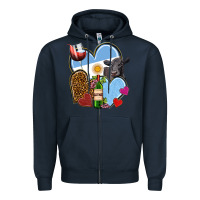 Navy Argentina hearts Zipper Hoodie - NancyCooperArtShop