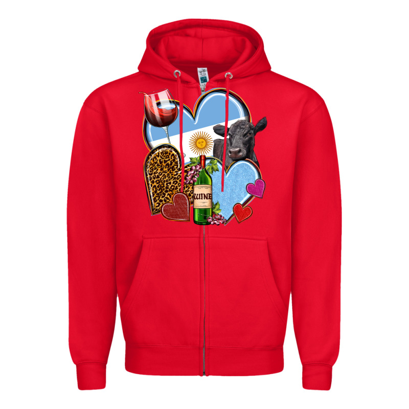 Argentina Hearts Zipper Hoodie by NancyCooperArtShop | Teevron