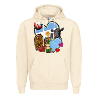 Sandshell Argentina hearts Zipper Hoodie - NancyCooperArtShop