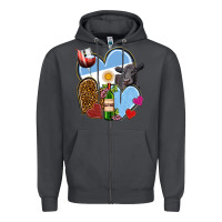 Smoke Argentina hearts Zipper Hoodie - NancyCooperArtShop