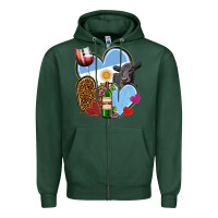 Sports Green Argentina hearts Zipper Hoodie - NancyCooperArtShop