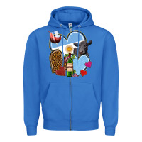 True Royal Argentina hearts Zipper Hoodie - NancyCooperArtShop