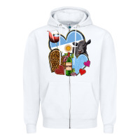 White Argentina hearts Zipper Hoodie - NancyCooperArtShop
