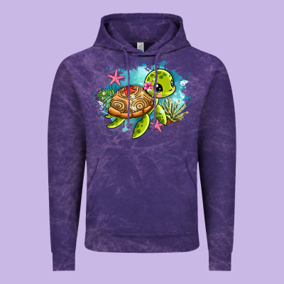 Ocean With Turtle Vintage Hoodie Designed By Adodesignshop