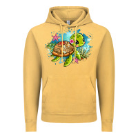 Vintage Mustard ocean with turtle Vintage Hoodie - AdoDesignShop