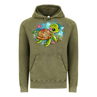 Vintage Olive ocean with turtle Vintage Hoodie - AdoDesignShop