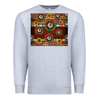 Heather Grey seamless mexican sunflower tumbler design Premium Sweatshirt - Jasminsmagicworld