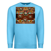 Ocean Blue seamless mexican sunflower tumbler design Premium Sweatshirt - Jasminsmagicworld