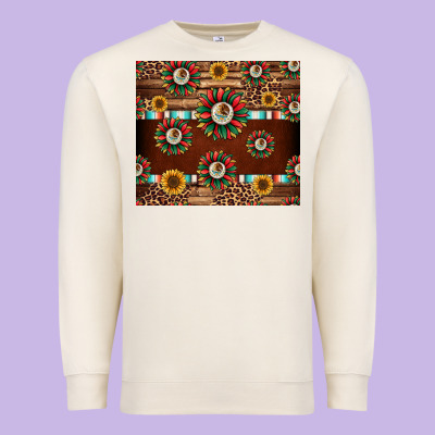Seamless Mexican Sunflower Tumbler Design Premium Sweatshirt Designed By Jasminsmagicworld