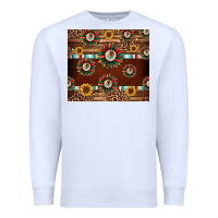 White seamless mexican sunflower tumbler design Premium Sweatshirt - Jasminsmagicworld