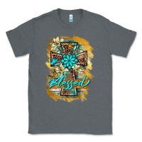 Charcoal Heather western cross blessed lily butterfly Classic Tee - BarkalooDesign