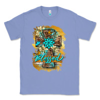 Colony Blue western cross blessed lily butterfly Classic Tee - BarkalooDesign