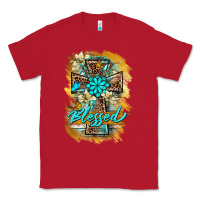 Red western cross blessed lily butterfly Classic Tee - BarkalooDesign