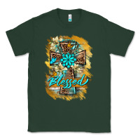 Sports Green western cross blessed lily butterfly Classic Tee - BarkalooDesign