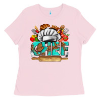 Bubblegum Pink chef Ladies Tee - texasbilliewilder