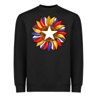American Flag And Sunflower With Star Heavyweight Sweatshirt | Teevron