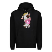 Black cute cow Premium Hoodie - texasbilliewilder