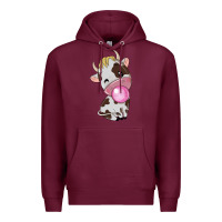 Burgundy cute cow Premium Hoodie - texasbilliewilder