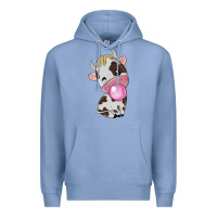 Colony Blue cute cow Premium Hoodie - texasbilliewilder