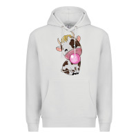 Dove Grey cute cow Premium Hoodie - texasbilliewilder