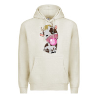 Oatmeal Heather cute cow Premium Hoodie - texasbilliewilder