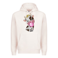 Pale Pink cute cow Premium Hoodie - texasbilliewilder