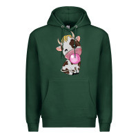 Sports Green cute cow Premium Hoodie - texasbilliewilder
