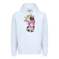 White cute cow Premium Hoodie - texasbilliewilder