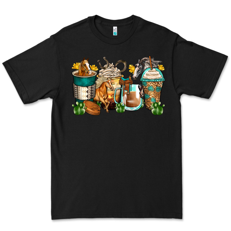 Horses Coffee Cups Premium Tee by Zillion Design Studio | Teevron