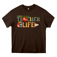 Chocolate Brown teacher life Heavy Core Tee - texasbilliewilder