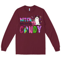 Burgundy Witch better have my candy Long Sleeve Tee - NancyCooperArtShop