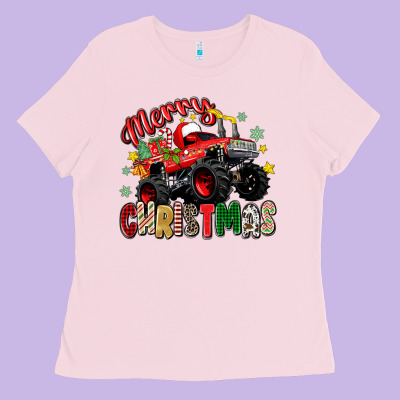 Merry Christmas Truck Ladies Tee Designed By Zillion Design Studio