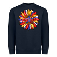 America With American Flag Colors And Sunflower With Star Heavyweight Sweatshirt | Teevron