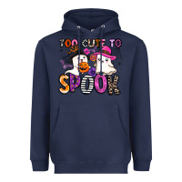 Navy too cute to spook Heavyweight Hoodie - BarkalooDesign
