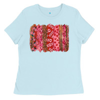 Baby Blue Valentine's Day Brushstrokes with Roses Ladies Tee - RanaPortraitStore