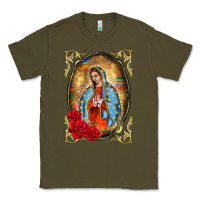 Army Green our lady of guadalupe frame Classic Tee - BarkalooDesign