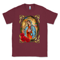 Burgundy our lady of guadalupe frame Classic Tee - BarkalooDesign