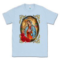 Dusty Blue our lady of guadalupe frame Classic Tee - BarkalooDesign